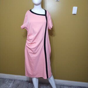 Vintage Viwenni Short Sleeve Colorblock Pencil Dress XXL